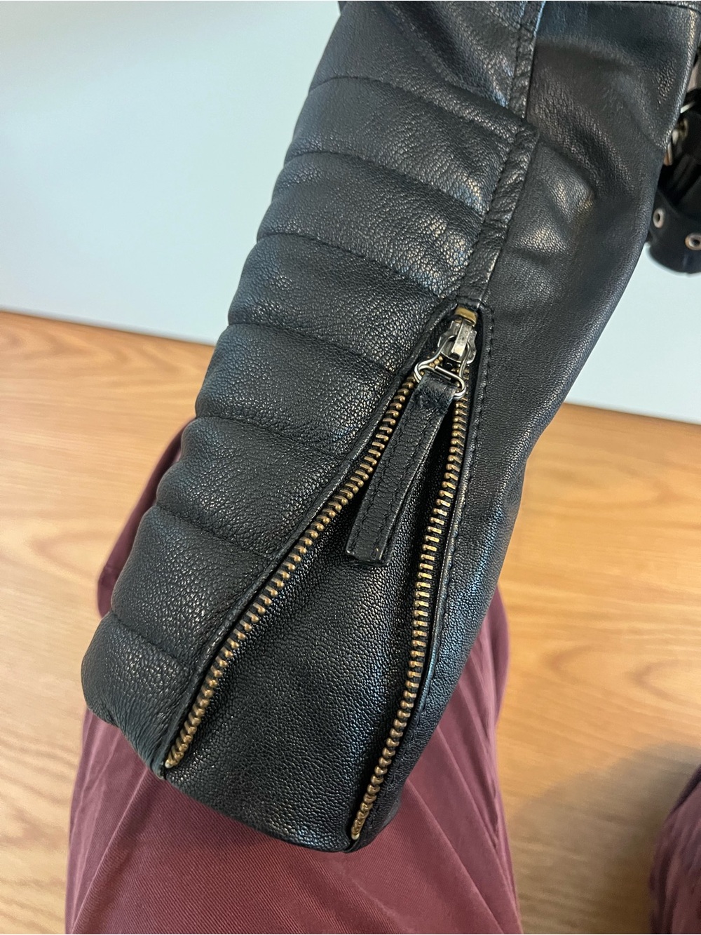 Zara Black Genuine Leather Motorcycle Jacket - Small - Picture 6 of 9